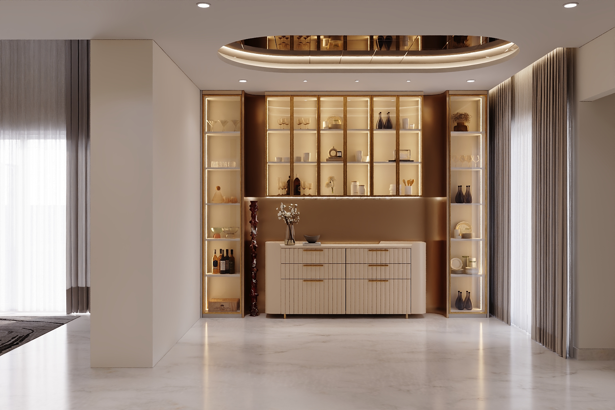 Karimnagar Villa - Dining and Drawing Area